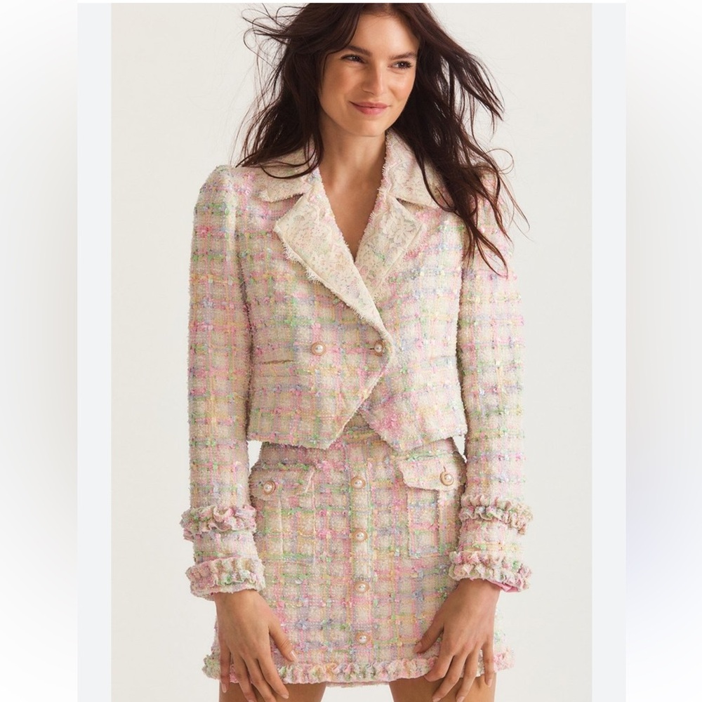 Love Shack Fancy🎀 Jacket and Skirt In Pink Dream 🎀 Size 0